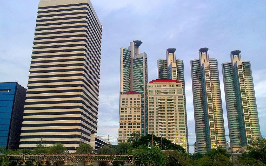 bangkok, thailand, building, nature, asia, blue sky, architecture, city, tower, landmark, business, condominium, town, lake, park, residence, estate, office, sky, blue, condo, landscape